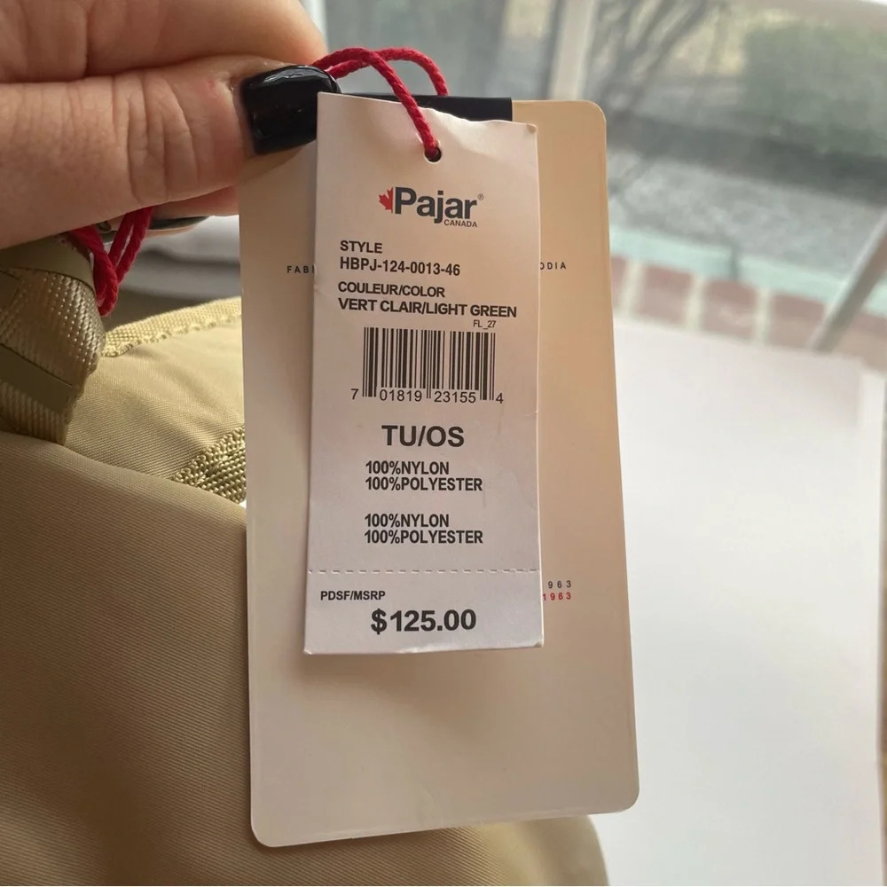 NWT Pajar Twill Dome Backpack Vert Clair/Light Green (Tan/Orange) MSRP $125 - Picture 5 of 15